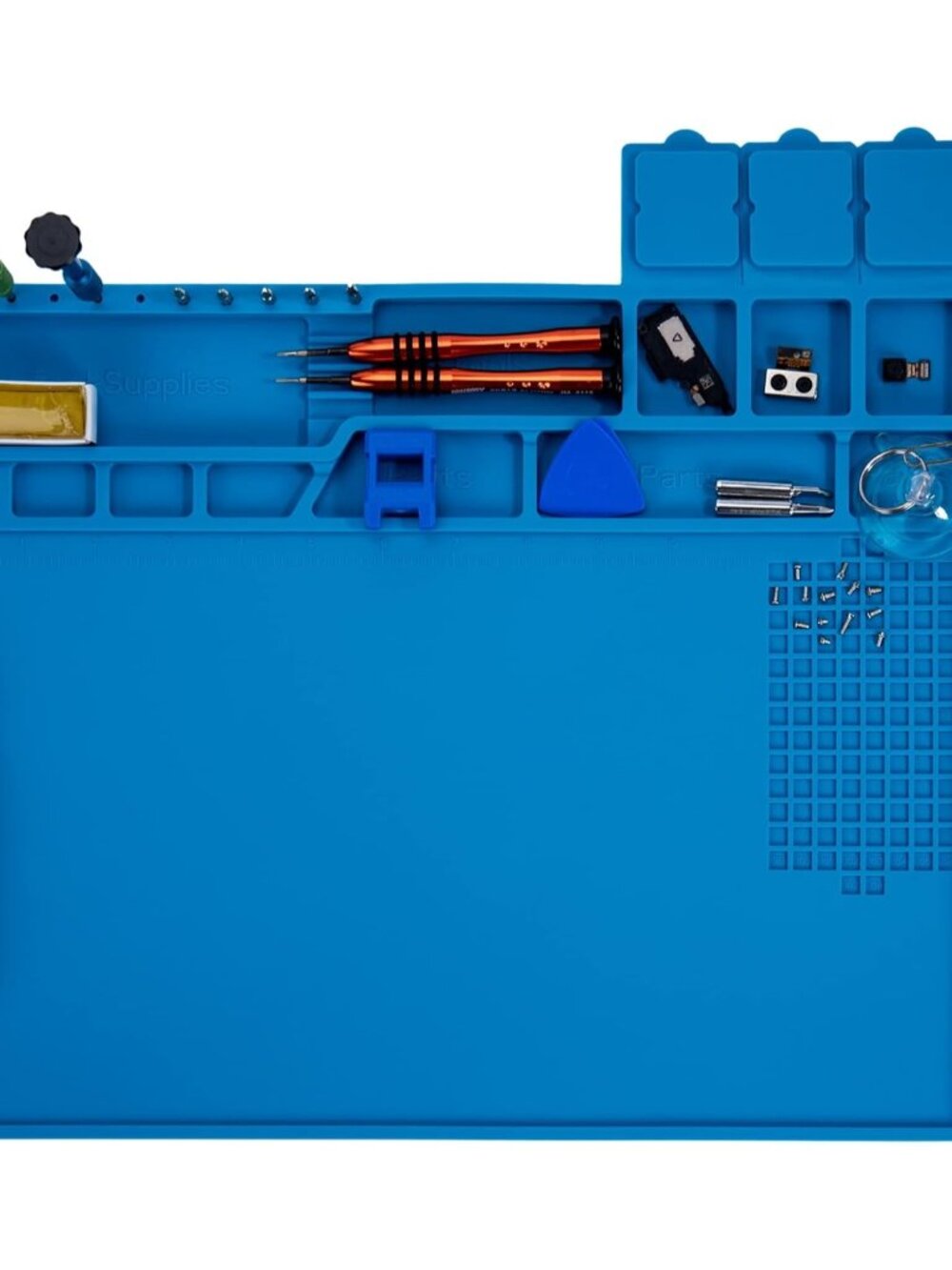 Premium Heat Resistant 932°F Blue Magnetic Repair Work Mat Large Silicone Solder